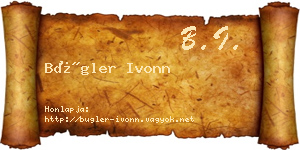 Bügler Ivonn névjegykártya
